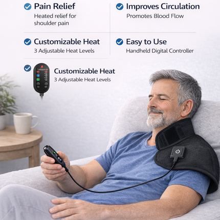 Heated Shoulder Back Massager 3 Massage Heating Functions